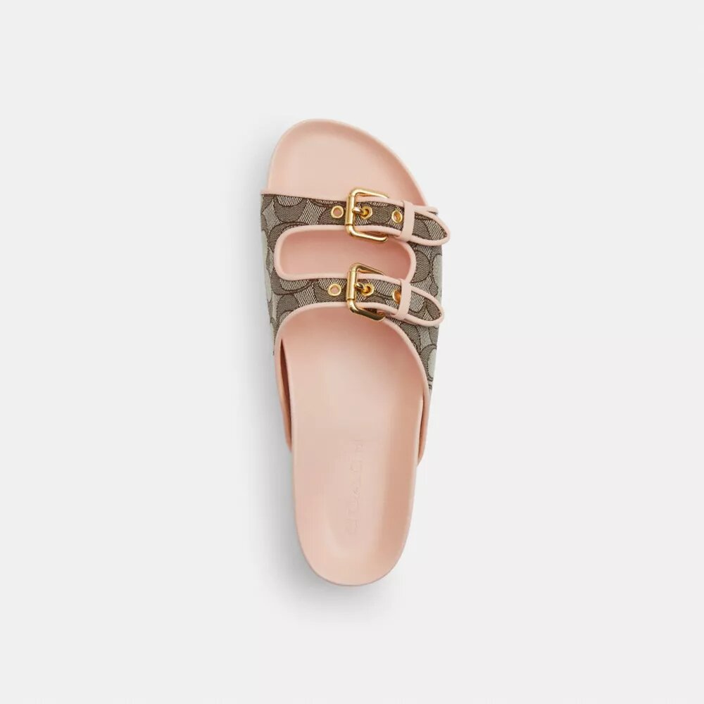 Sandalen met gesp en jacquard