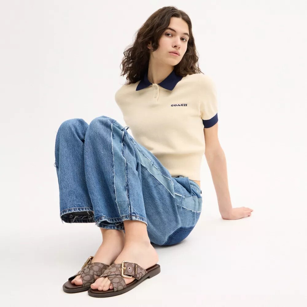 Sandalen met gespen in kenmerkend jacquard