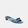 Sandalen met hak en strik in kenmerkend denim