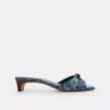 Sandalen met hak en strik in kenmerkend denim