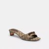 Sandalen met hak en strik in kenmerkend jacquard