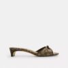 Sandalen met hak en strik in kenmerkend jacquard