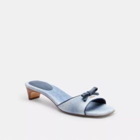 Sandalen met hak en strik in Loved Denim