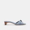 Sandalen met hak en strik in Loved Denim