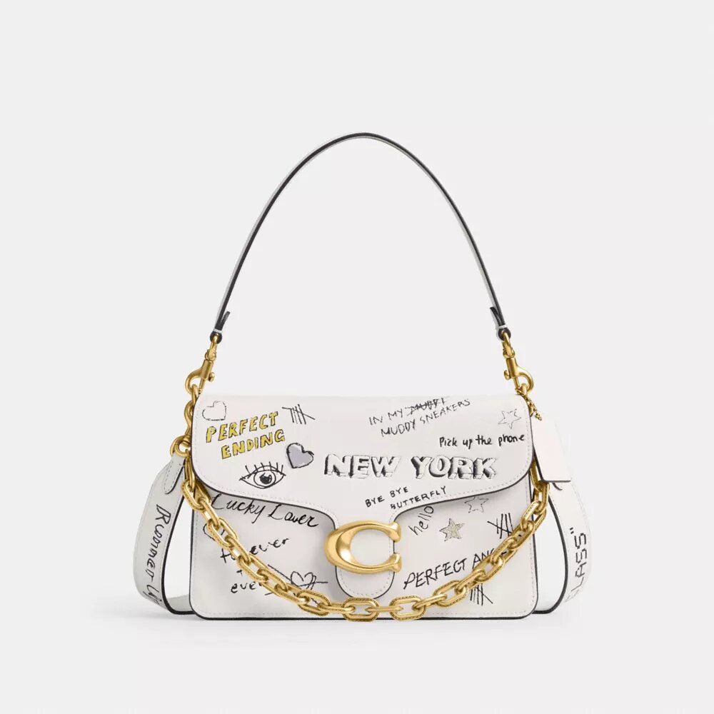 Schoudertas met ketting en ‘Tabby’-print