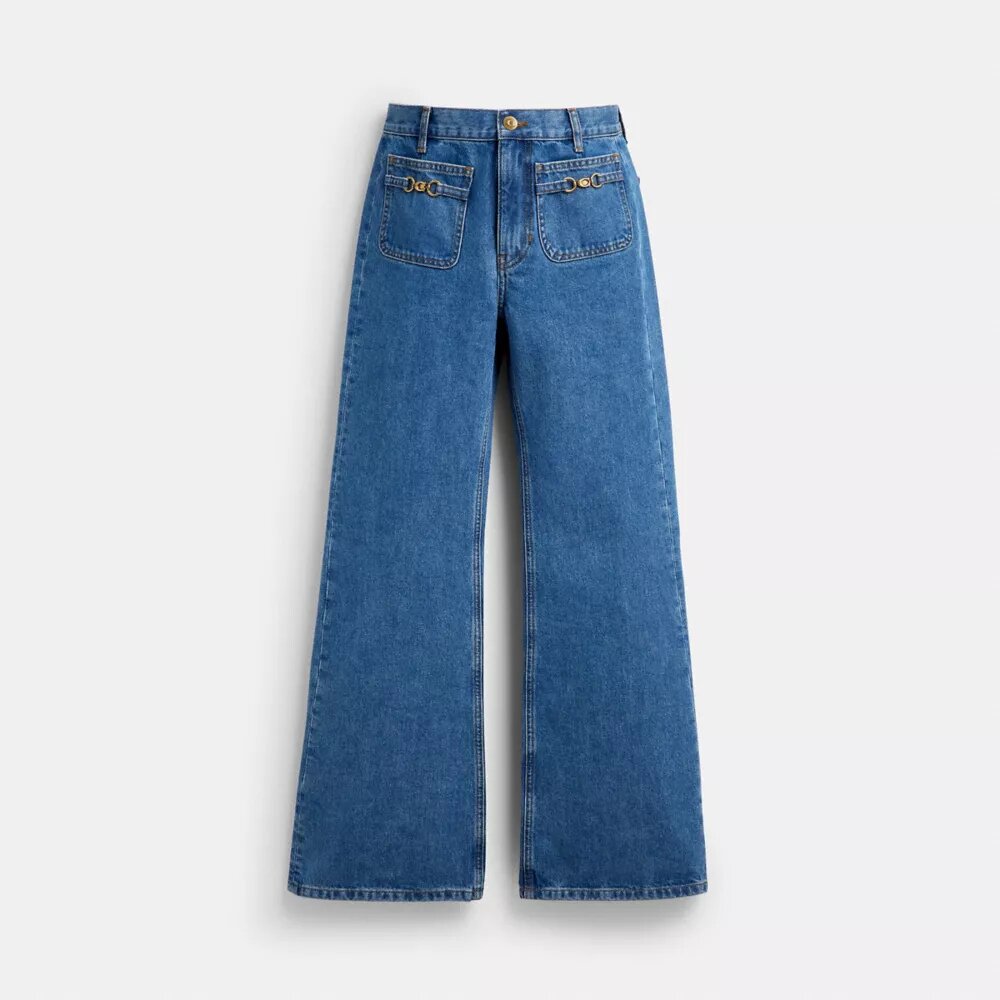 Sculpted C-denim broek van biologisch katoen