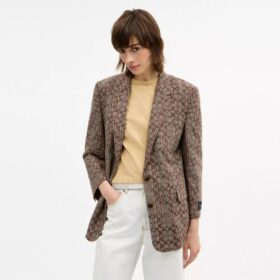 Signature C geruite Blazer met enkele rij knopen