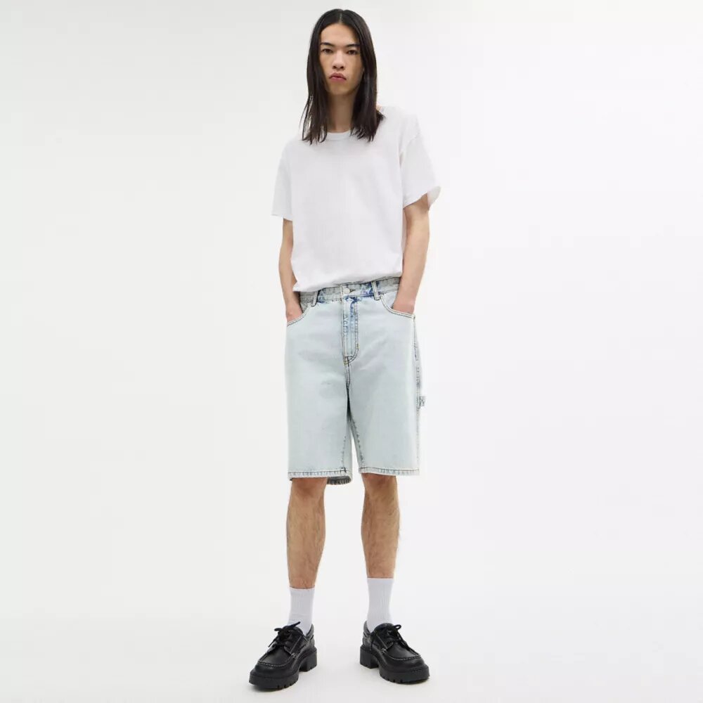 Signature denimkorte broek