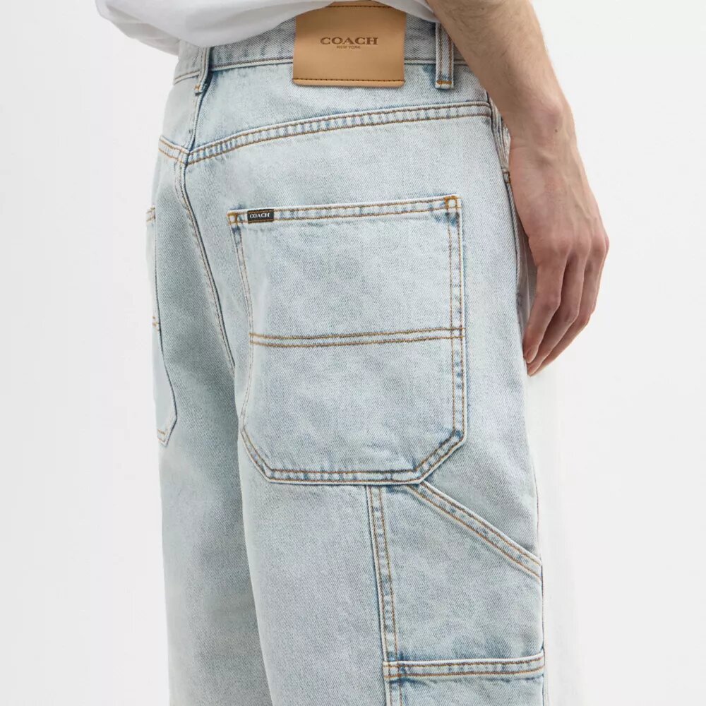 Signature denimkorte broek