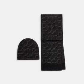 Signature Metallic-muts en sjaal cadeauset