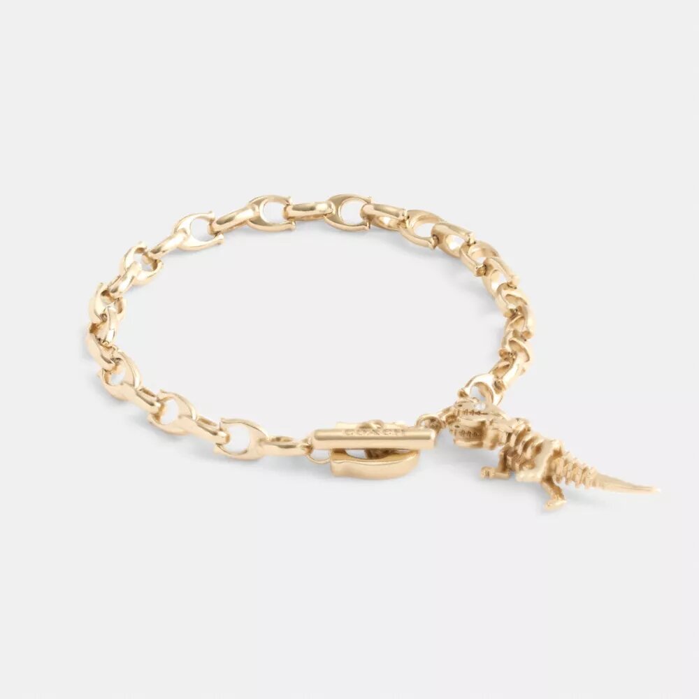 Skeletachtige Rexy-armband met kenmerkende ketting