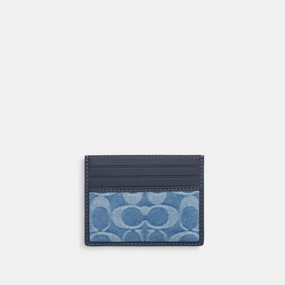 Slank ID-kaarthoesje in Signature Denim