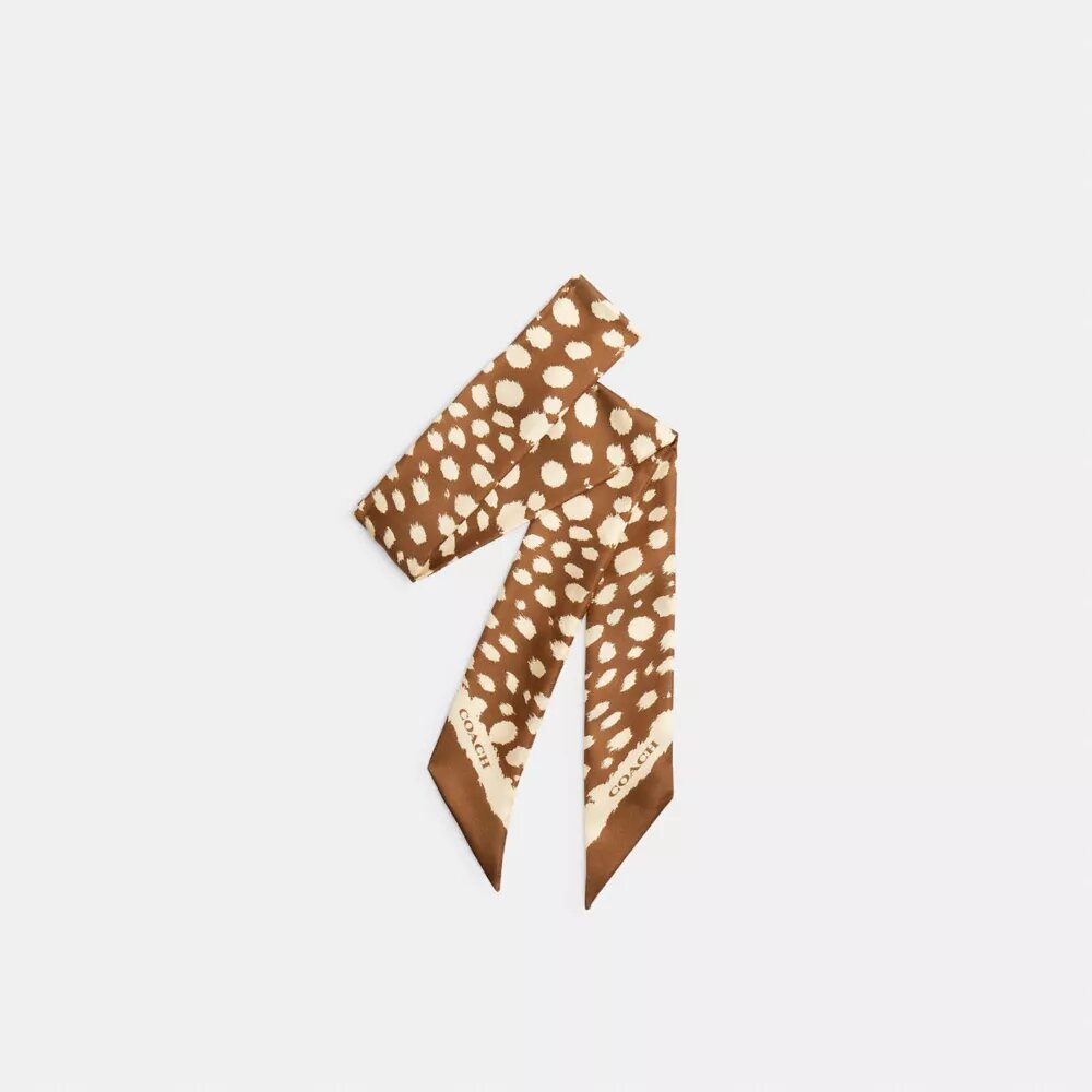 Smalle zijden sjaal met 'Wild Spots'-print
