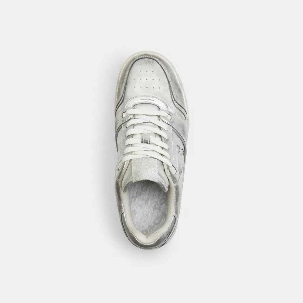 Soho-sneakers van verouderd metallic leer