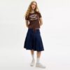 Sportieve midi-rok met plooien