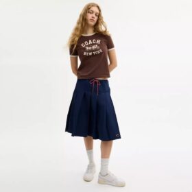 Sportieve midi-rok met plooien