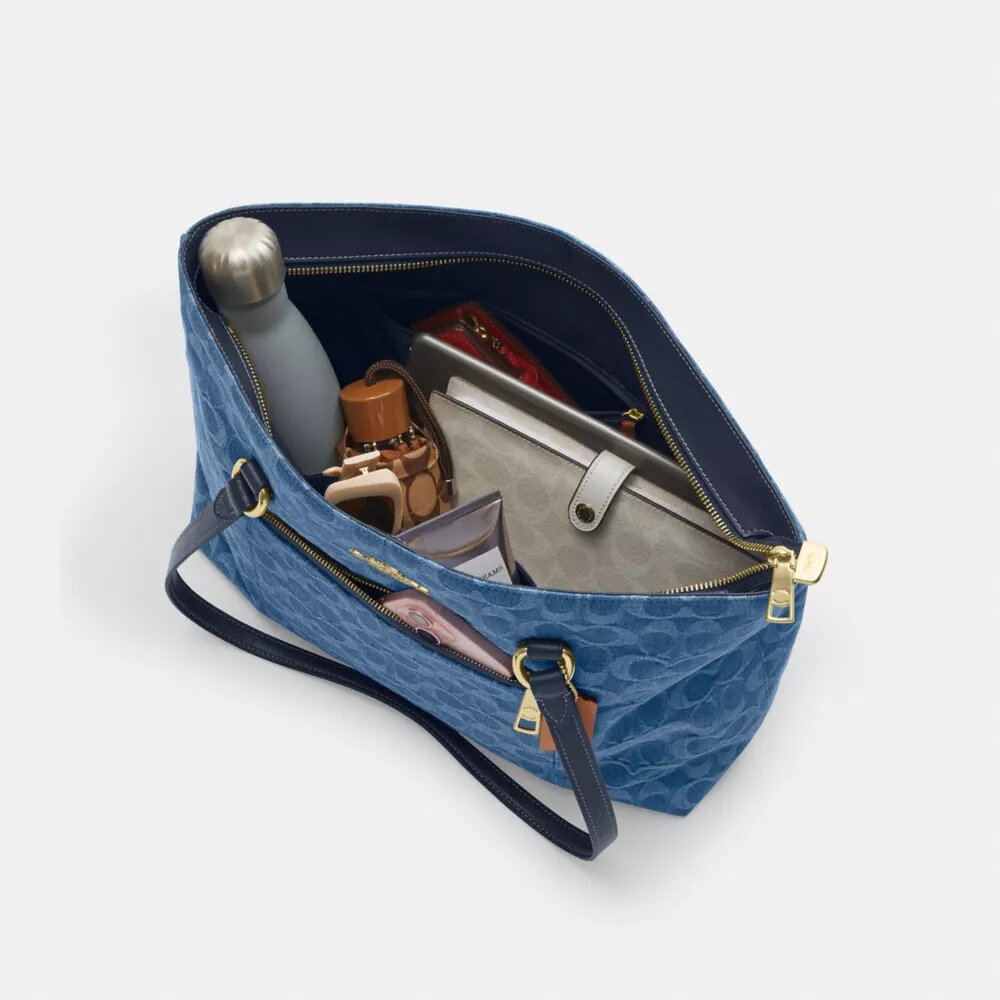 Station Tote bag van kenmerkend denim