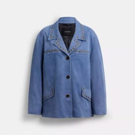 Suède jas met studs