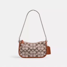 Swinger-tassen 20 met ketting in Crystal Signature-jacquard