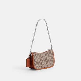 Swinger-tassen 20 met ketting in Crystal Signature-jacquard