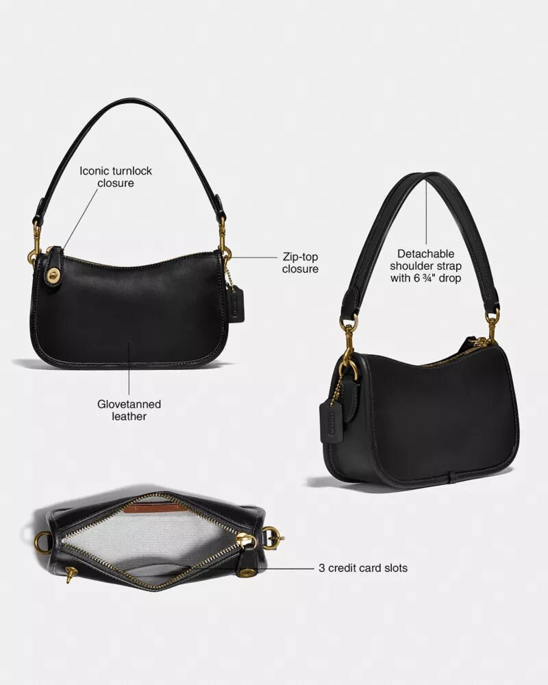 Swinger-tassen 20 met ketting in Crystal Signature-jacquard