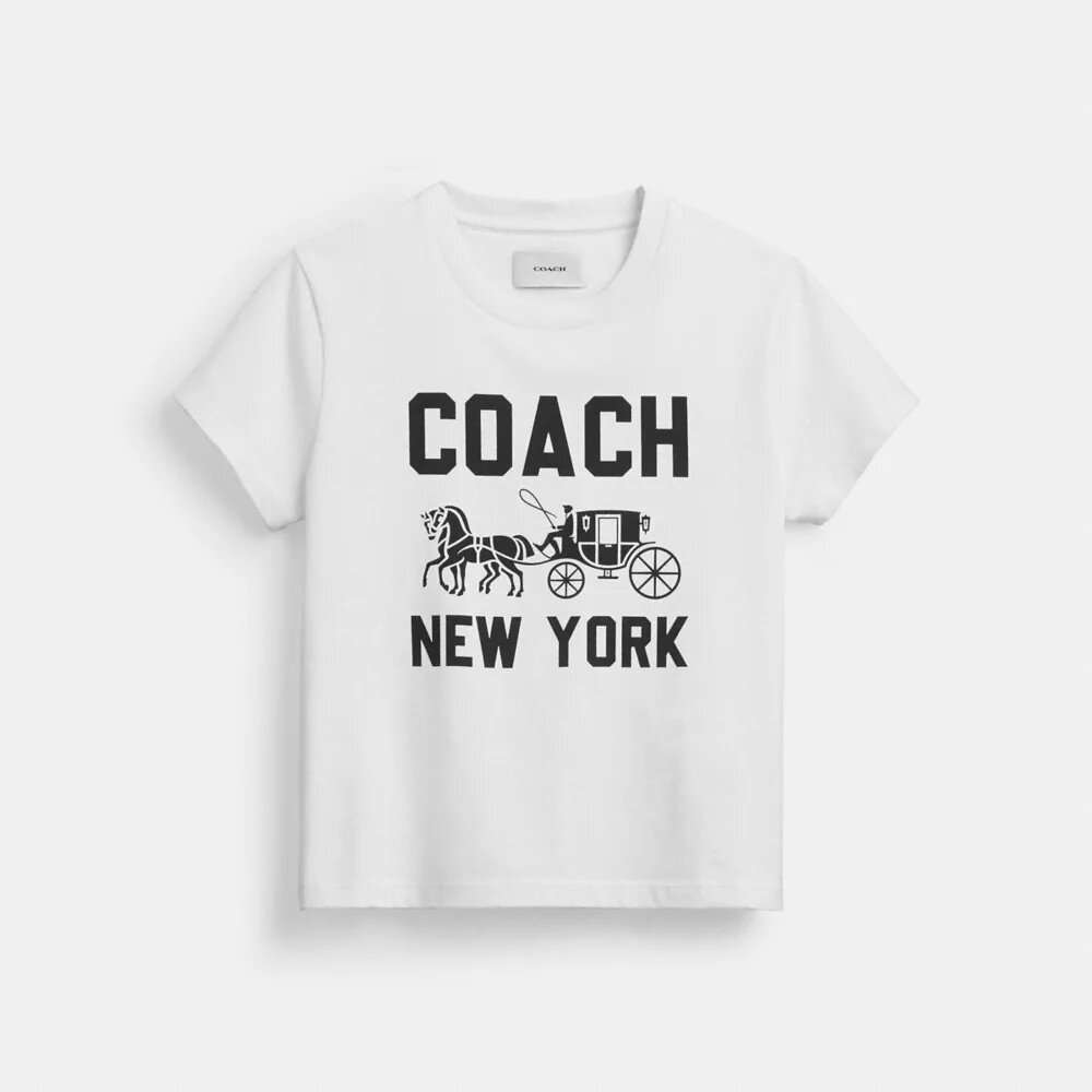 T-shirt met Horse and Carriage van biologisch katoen