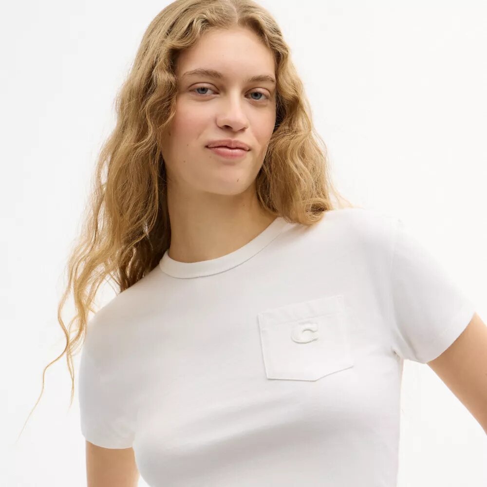 T-shirt met korte mouwen en zakje van biologisch katoen