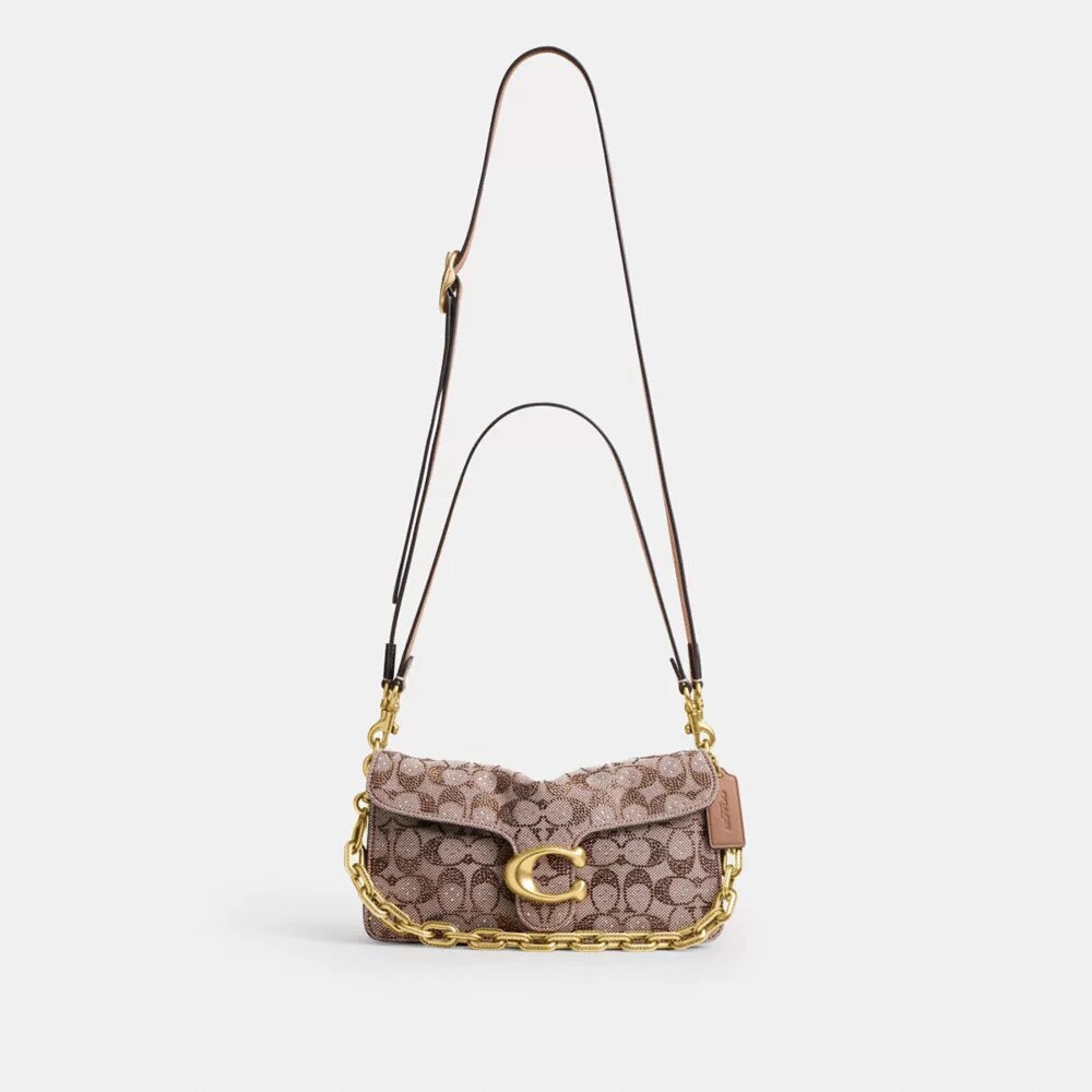 Tabby-schoudertas 26 in Crystal Signature Jacquard