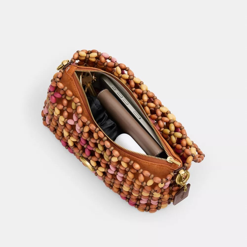 Tabby-schoudertas 26 met houten kralen