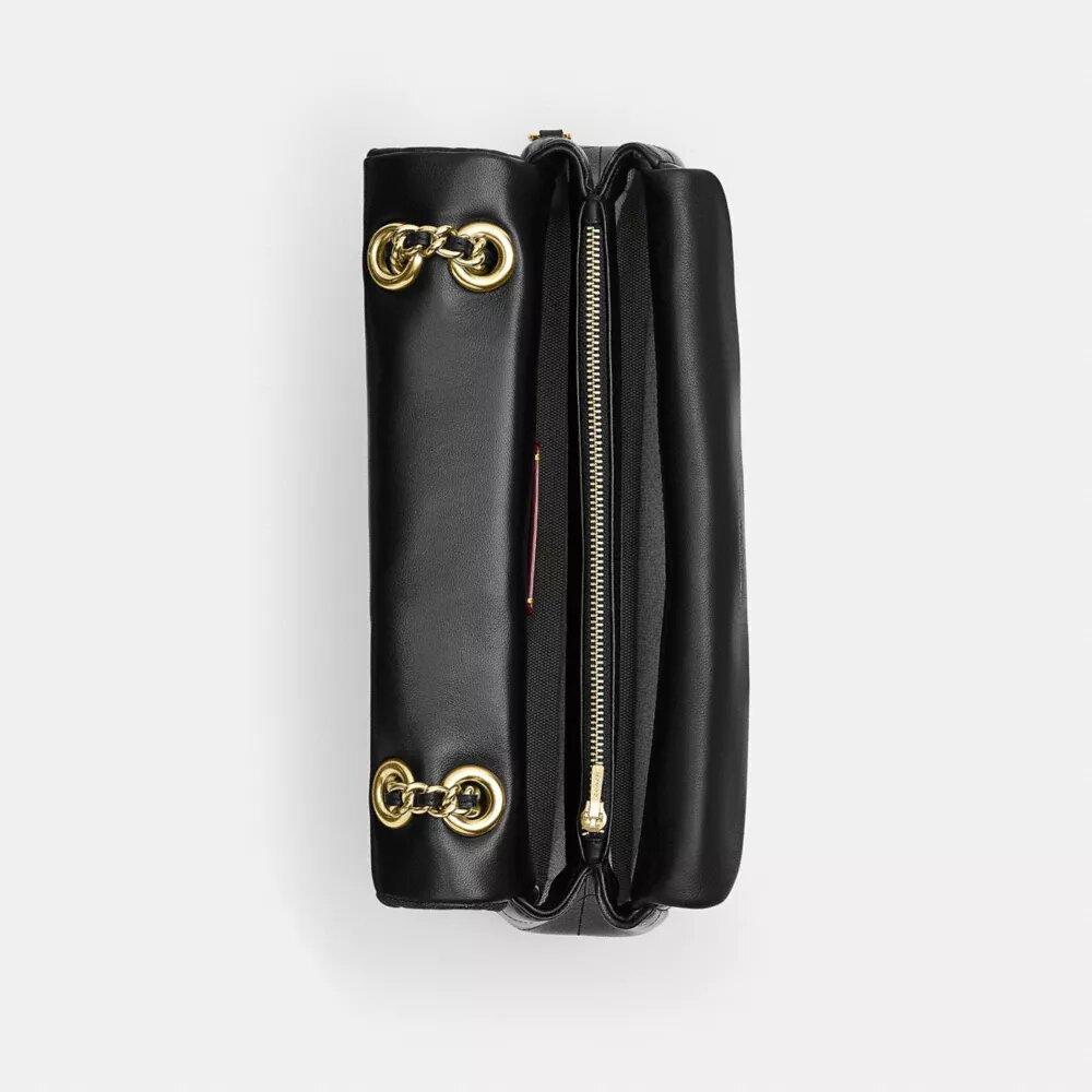 Tabby-schoudertas van 26 in ‘Loved Leather’ met doorgestikt patroon