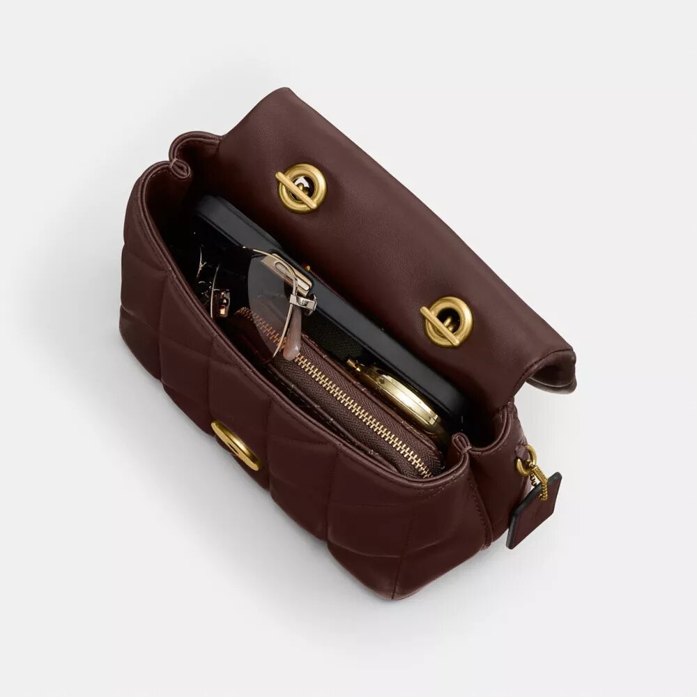 Tabby-tas met handvat en doorgestikt patroon