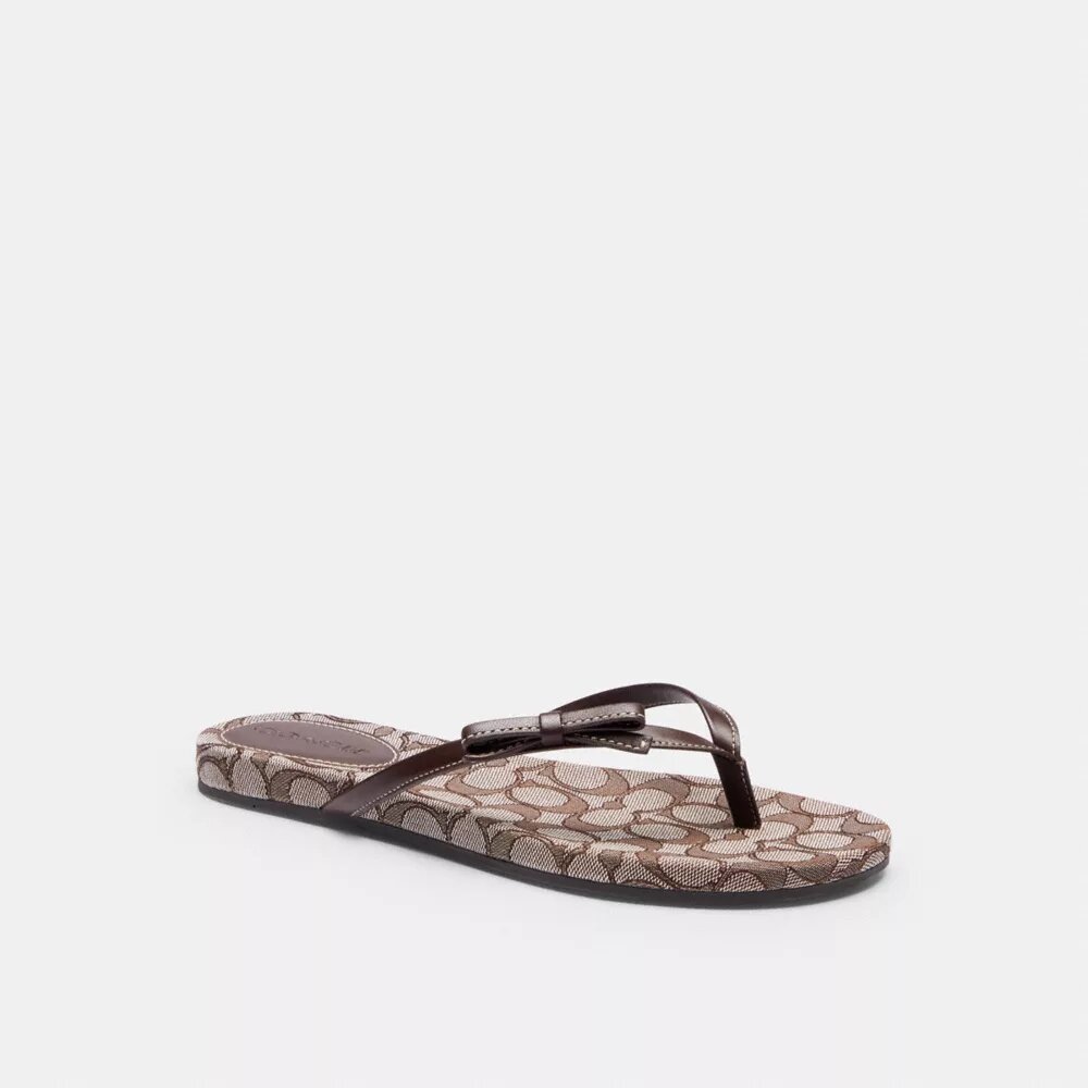 Teenslippers met strik in Signature Jacquard