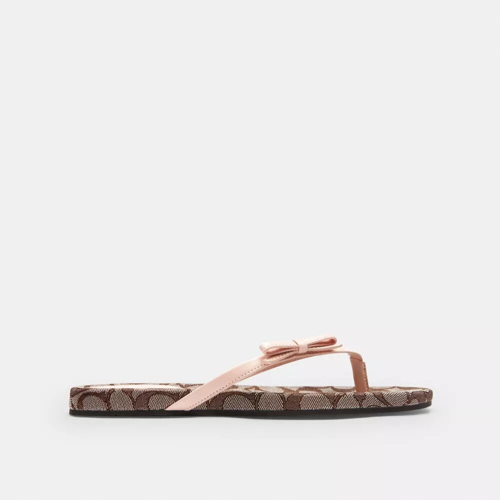 Teenslippers met strik in Signature Jacquard