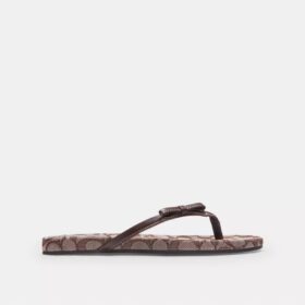Teenslippers met strik in Signature Jacquard