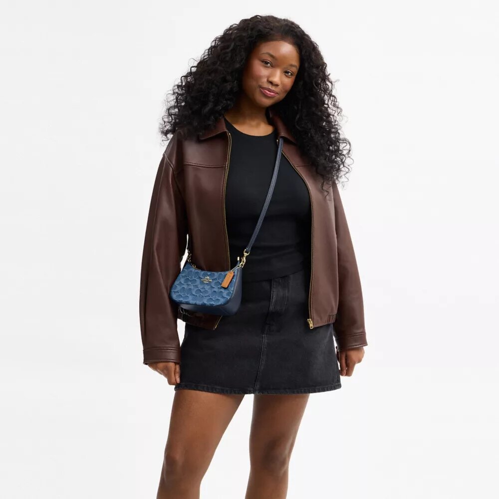 Teri Mini-crossbodytas in kenmerkend denim