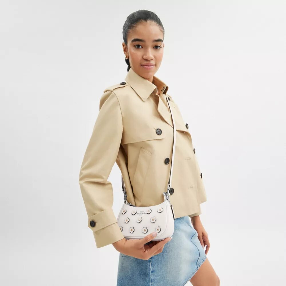 Teri Mini-crossbodytas met bloemenapplicatie