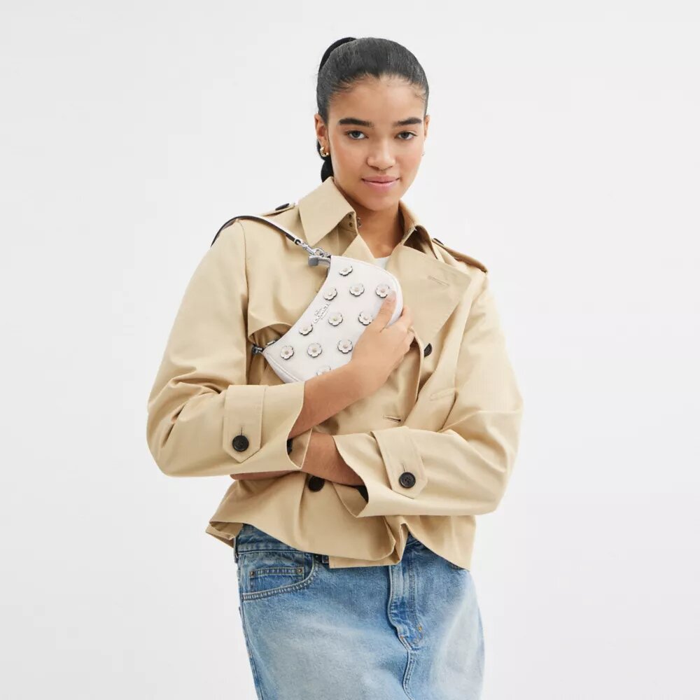 Teri Mini-crossbodytas met bloemenapplicatie