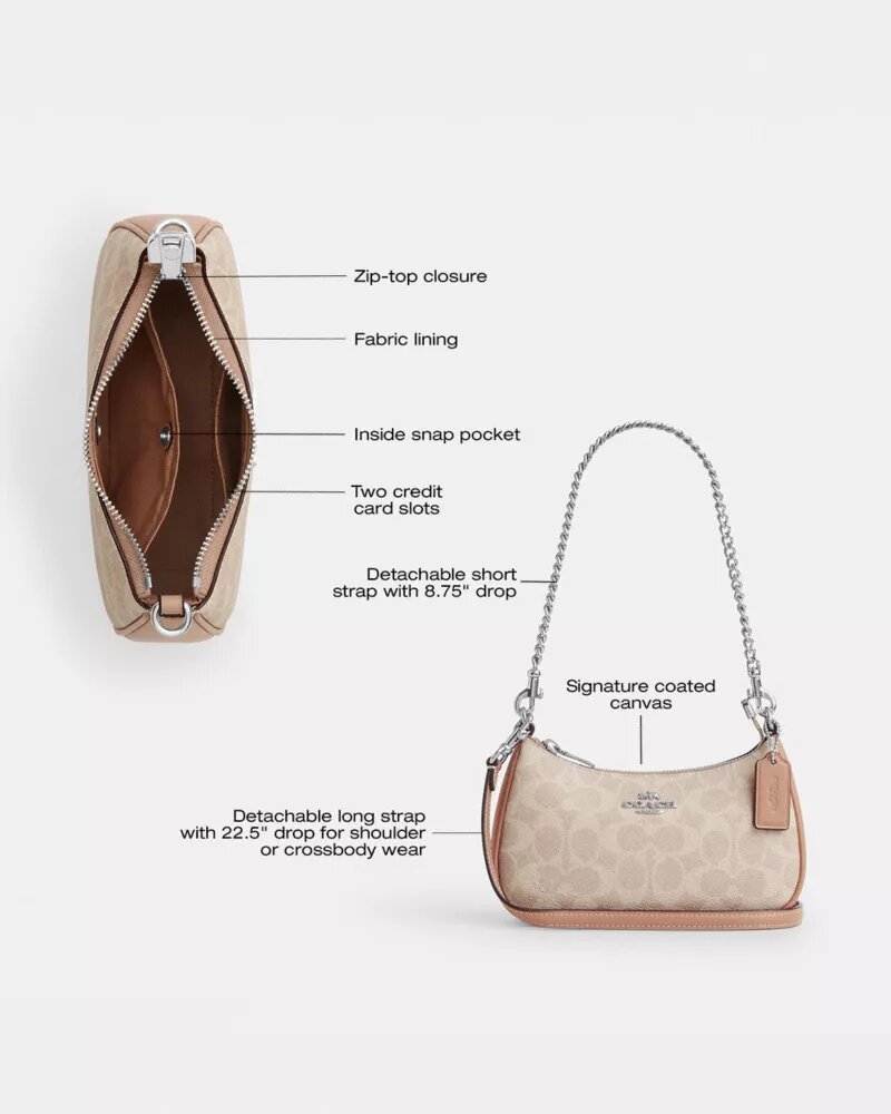 Teri Mini-crossbodytas van Signature Canvas