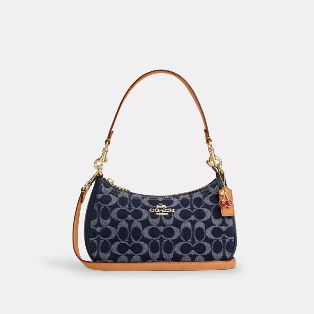 Teri-schoudertas in kenmerkend denim