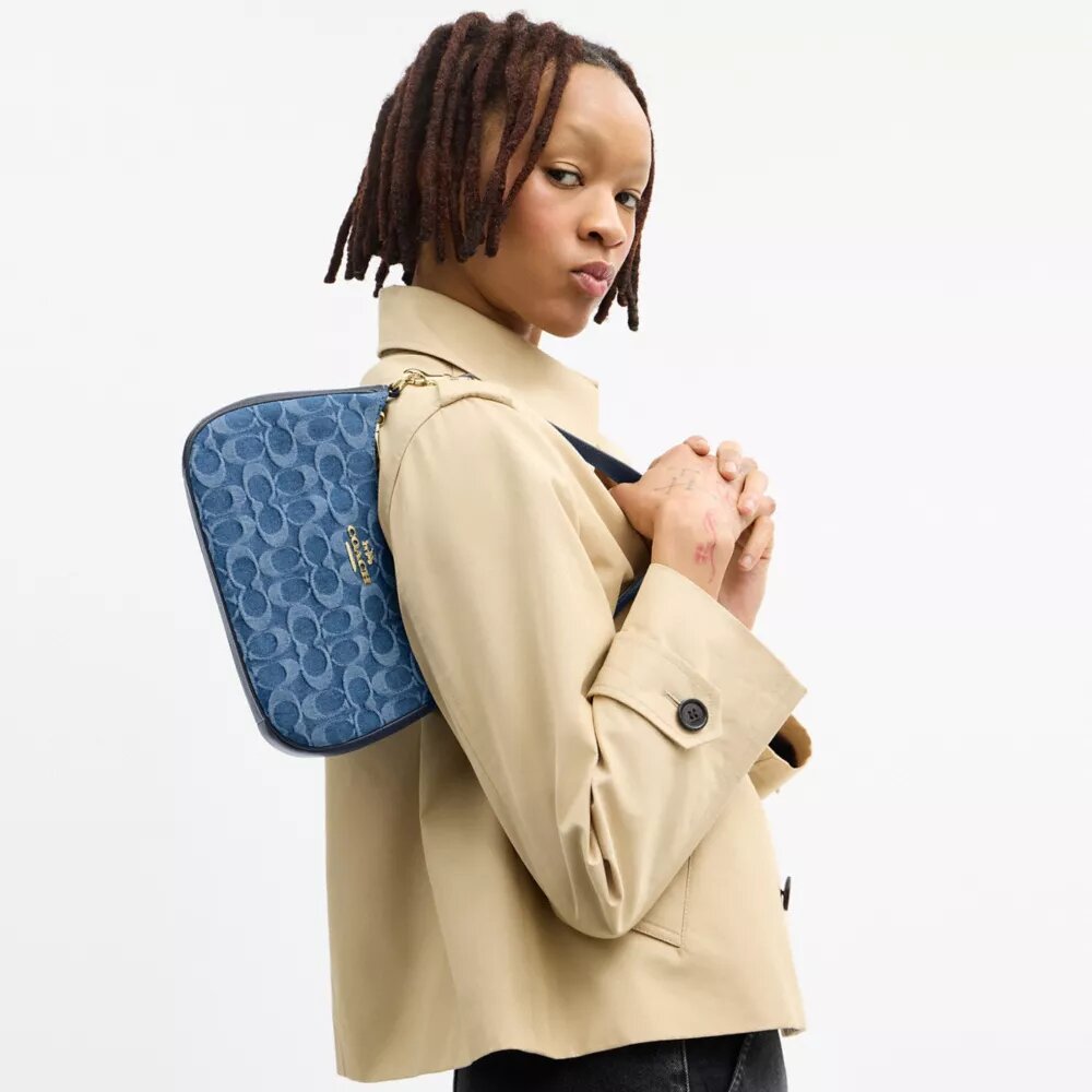 Teri-schoudertas in kenmerkend denim