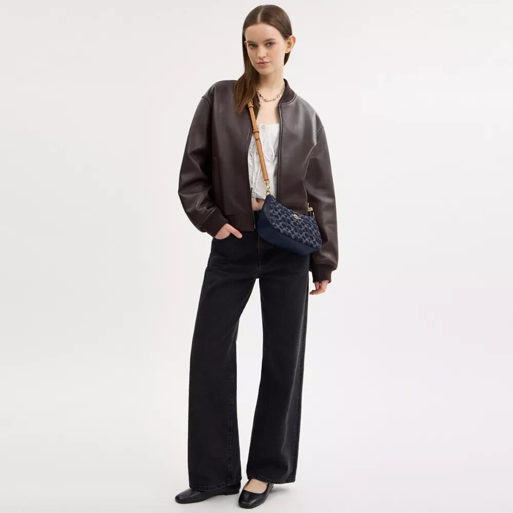 Teri-schoudertas in kenmerkend denim