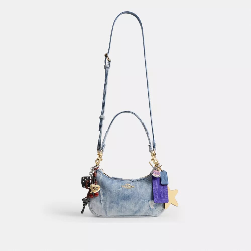 Teri-schoudertas van Loved Denim met bedels