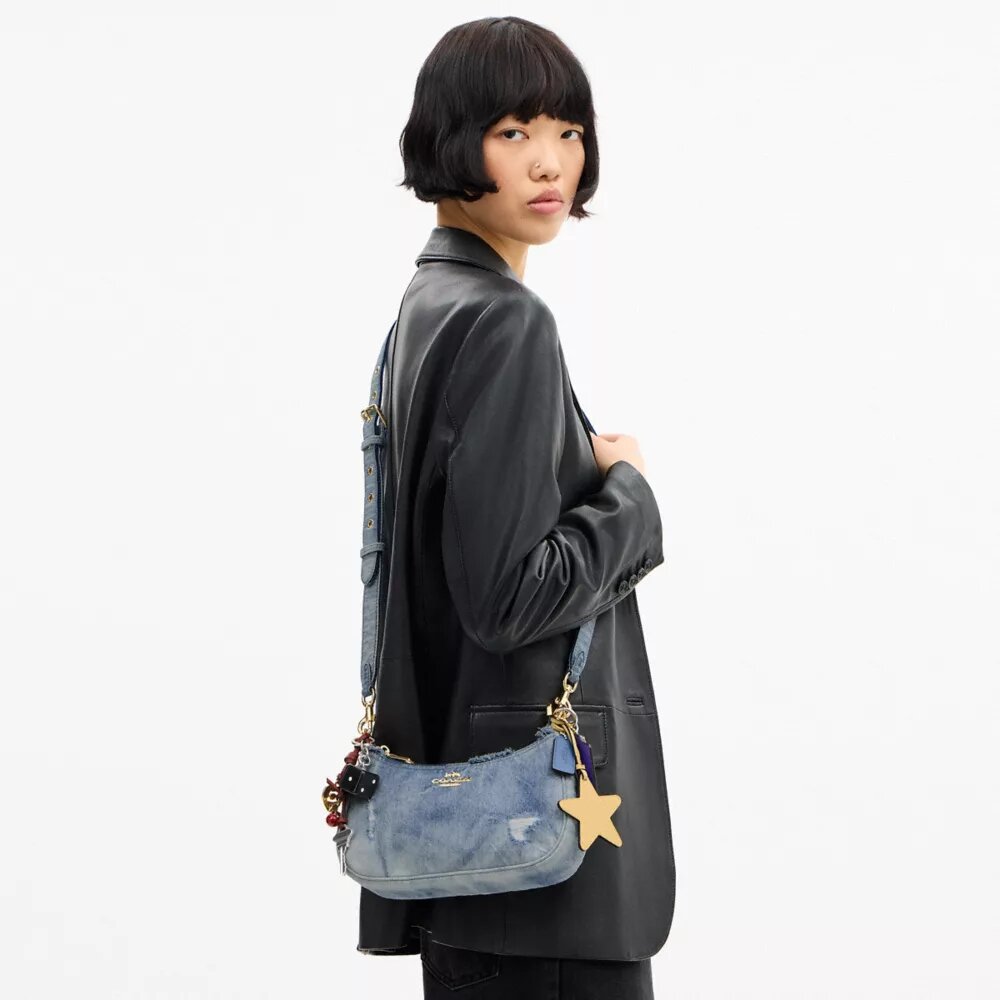 Teri-schoudertas van Loved Denim met bedels