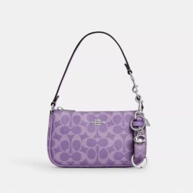 Trigger-tashanger met drukknoop in Signature Canvas met bedel