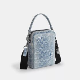 Tristan-crossbodytas 14 in geliefd Signature-denim met bedels