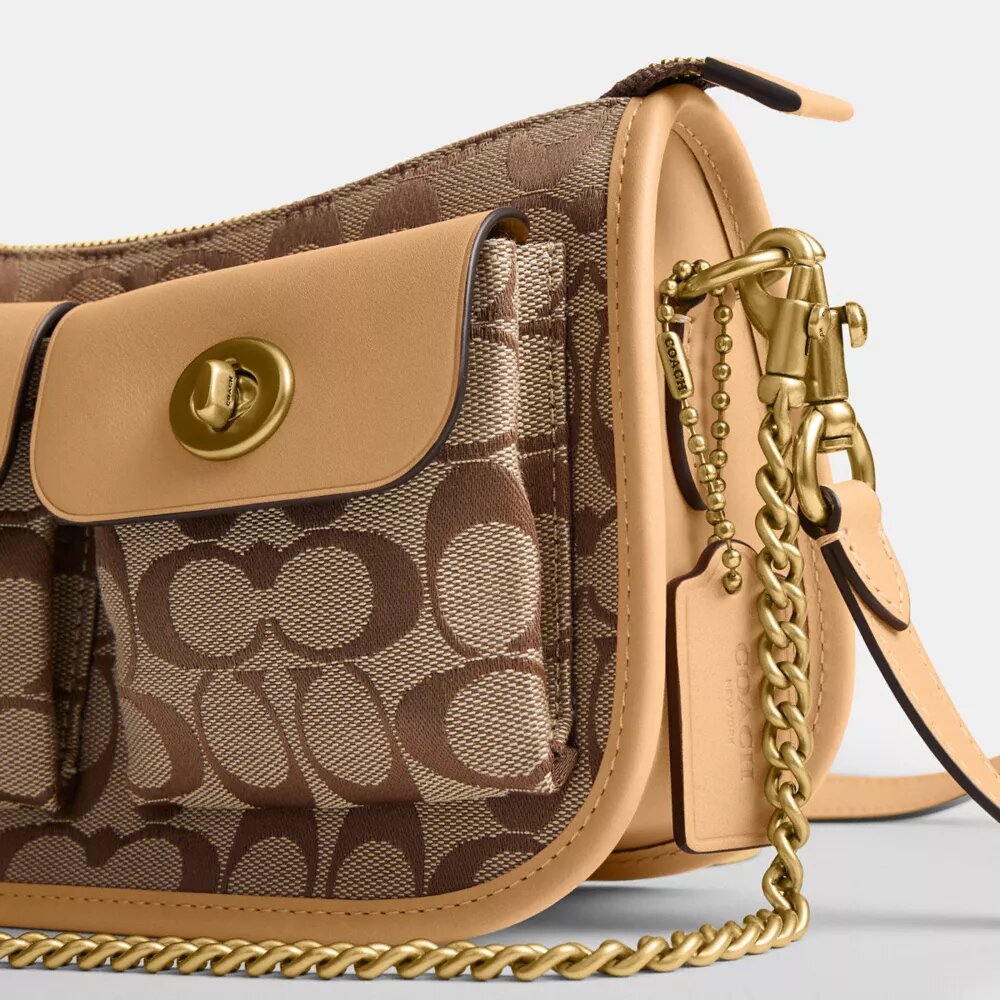 Waverly-tas met dubbele Turnlock-sluiting in onze kenmerkende jacquard