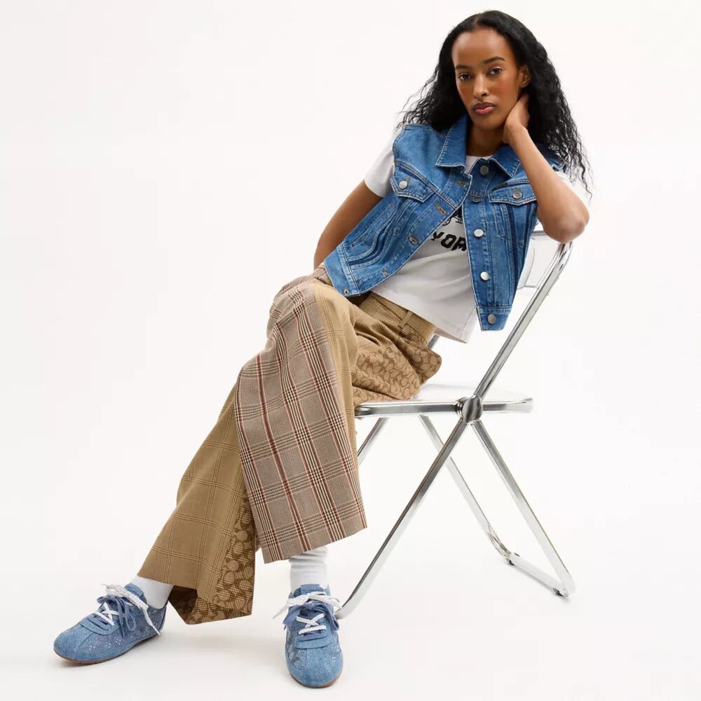 Zachte sneakers in kenmerkend denim