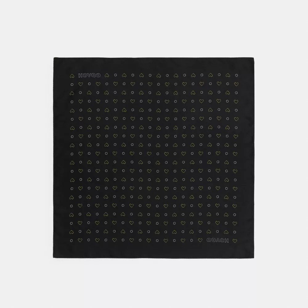Zijden bandana met stippen- en hartjesprint