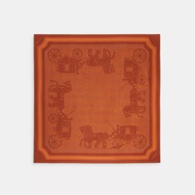 Zijden vierkante sjaal met kenmerkende Horse and Carriage-print