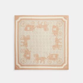 Zijden vierkante sjaal met kenmerkende Horse and Carriage-print